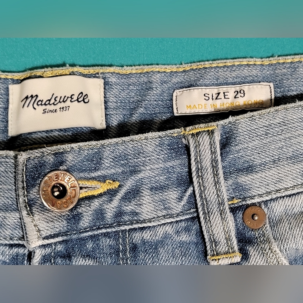 Madewell Rough Hem Cut Off Shorts Light Wash Size 29 - Picture 3 of 10